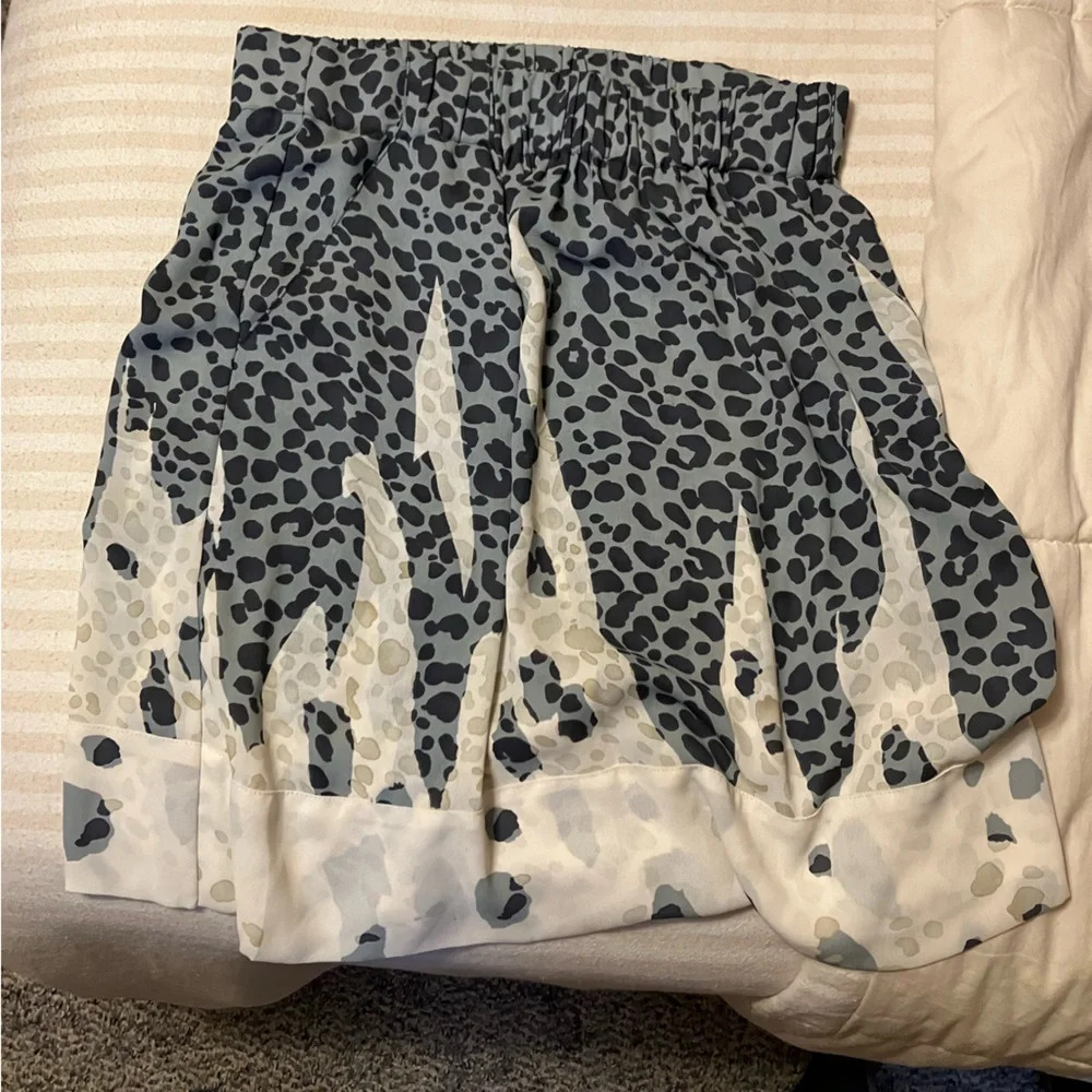 Blue and White Leopard CAbi Skirt
